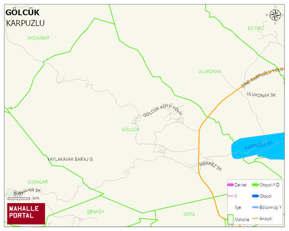 GÖLCÜK Mahallesi Haritası | Yükselti ve Doğa Özellikleri