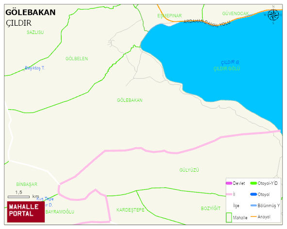 GÖLEBAKAN Köyü Haritası | Mahalle ve Köy Sınırı