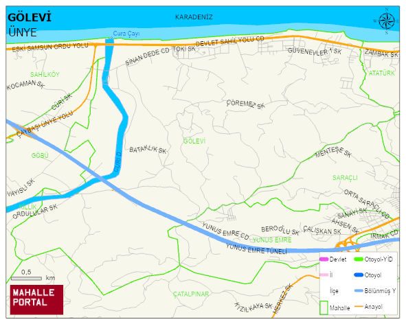GÖLEVİ Mahallesi Haritası | Mahalle ve Köy Sınırı