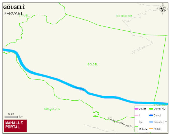GÖLGELİ Köyü Haritası | Yükselti ve Doğa Özellikleri
