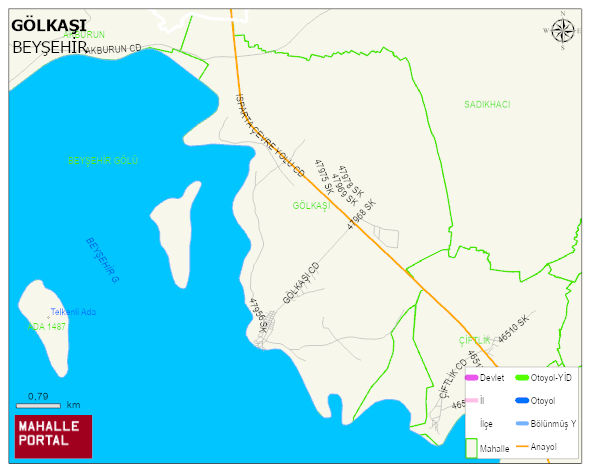 GÖLKAŞI Mahallesi Haritası | Coğrafi Yapı ve Detaylı Haritası