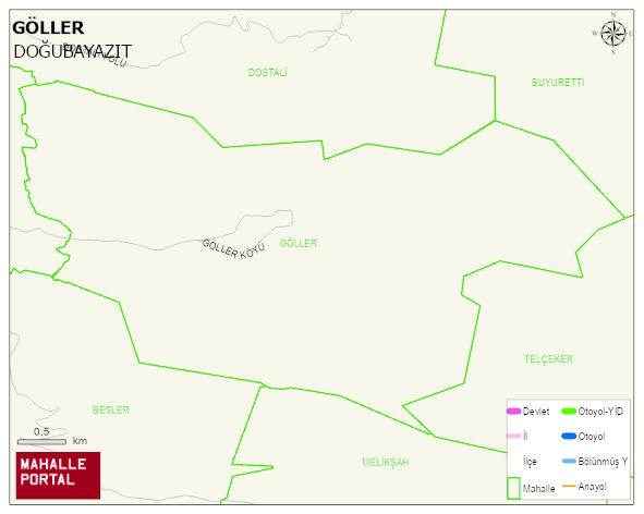 GÖLLER Köyü Haritası | Yükselti ve Doğa Özellikleri