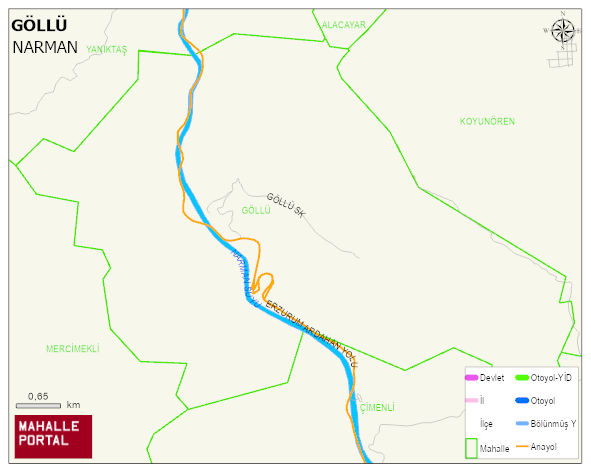 GÖLLÜ Mahallesi Haritası | Mahalle ve Köy Sınırı