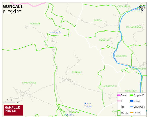 GONCALI Köyü Haritası | İnteraktif Köy ve Mahalle Sınırları