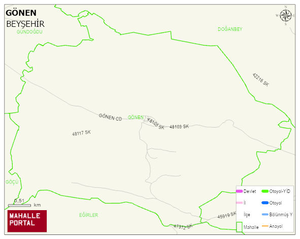 GÖNEN Mahallesi Haritası | Detaylı Köy ve Mahalle Görünümü