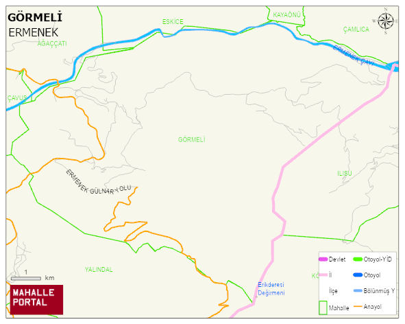 GÖRMELİ Köyü Haritası | Dağlar, Ovalar ve Akarsu Bilgileri
