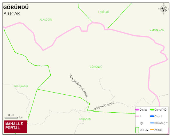 GÖRÜNDÜ Köyü Haritası | Mahalle ve Köy Sınırı