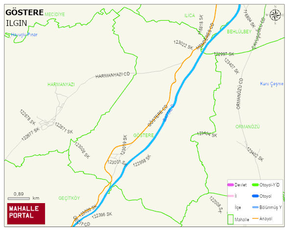 GÖSTERE Mahallesi Haritası | Coğrafi Yapı ve Detaylı Haritası