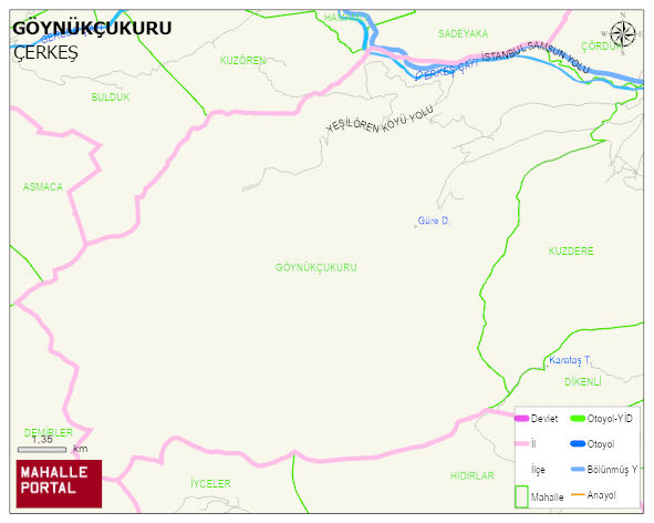 GÖYNÜKÇUKURU Köyü Haritası | İnteraktif Köy ve Mahalle Sınırları