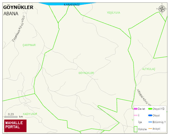 GÖYNÜKLER Köyü Haritası | Mahalle ve Köy Sınırı