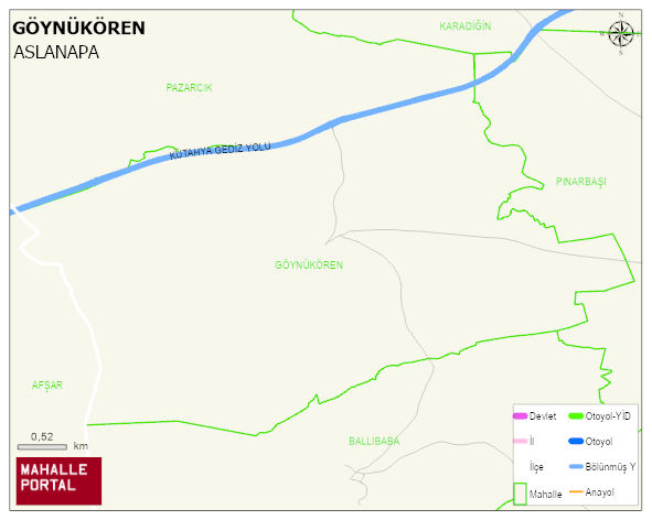 GÖYNÜKÖREN Köyü Haritası | İnteraktif Köy ve Mahalle Sınırları