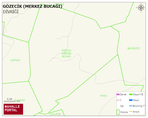 GÖZECİK (MERKEZ BUCAĞI) Köyü Haritası | Detaylı Köy ve Mahalle Görünümü