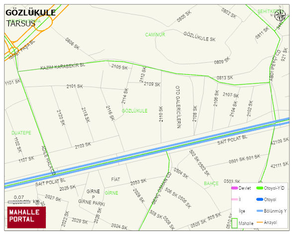 GÖZLÜKULE Mahallesi Haritası | Mahalle Sokak Haritası