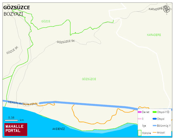 GÖZSÜZCE Mahallesi Haritası | Sayısal Bölge Görünümü
