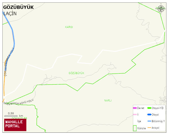 GÖZÜBÜYÜK Köyü Haritası | Yükselti ve Doğa Özellikleri