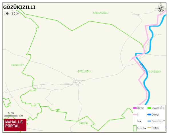 GÖZÜKIZILLI Köyü Haritası | İnteraktif Köy ve Mahalle Sınırları