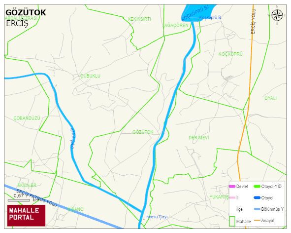 GÖZÜTOK Mahallesi Haritası | Detaylı Köy ve Mahalle Görünümü