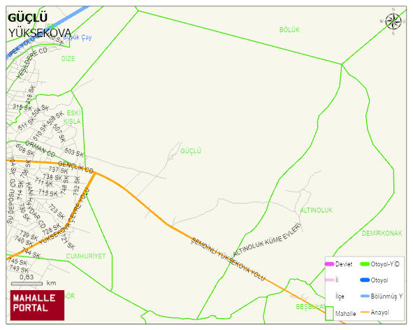 GÜÇLÜ KÖYÜ DURAKLI MEZRASI Haritası
