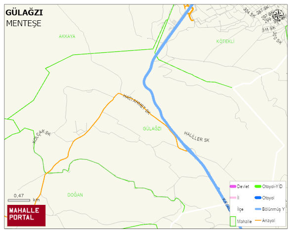 GÜLAĞZI Mahallesi Haritası | İnteraktif Köy ve Mahalle Sınırları
