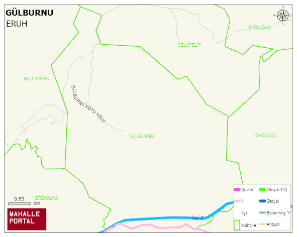 GÜLBURNU Köyü Haritası | Coğrafi Yapı ve Detaylı Haritası