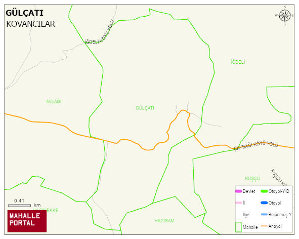 GÜLÇATI Köyü Haritası | İnteraktif Köy ve Mahalle Sınırları