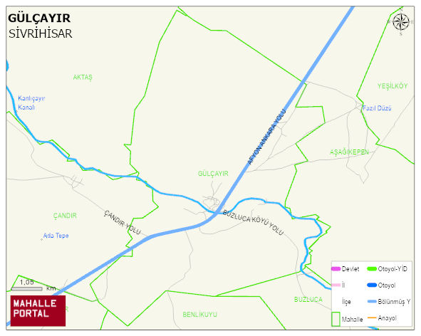 GÜLÇAYIR Mahallesi Haritası | Mahalle ve Köy Sınırı