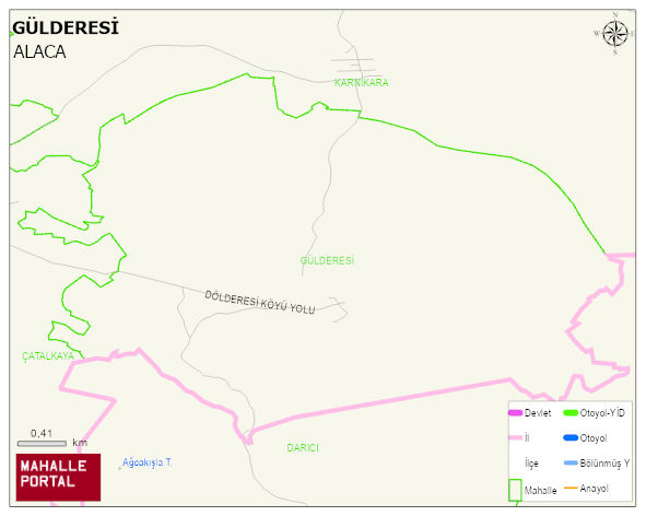 GÜLDERESİ Köyü Haritası | Mahalle Sokak Haritası