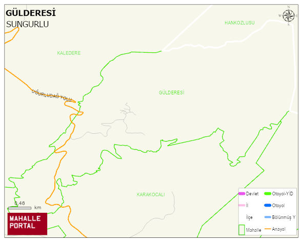 GÜLDERESİ Köyü Haritası | İnteraktif Köy ve Mahalle Sınırları