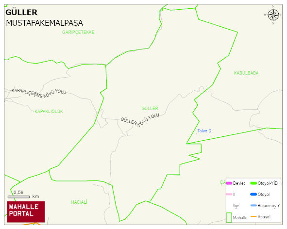 GÜLLER Mahallesi Haritası | Mahalle ve Köy Sınırı