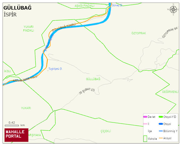 GÜLLÜBAĞ Mahallesi Haritası | Mahalle ve Köy Sınırı