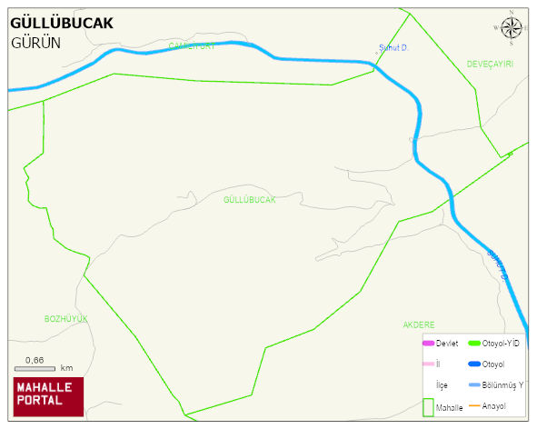 GÜLLÜBUCAK Köyü Haritası | Yükselti ve Doğa Özellikleri
