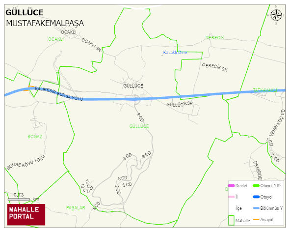 GÜLLÜCE Mahallesi Haritası | Dağlar, Ovalar ve Akarsu Bilgileri