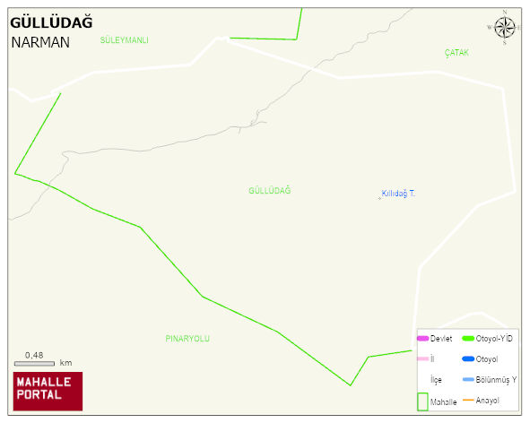 GÜLLÜDAĞ Mahallesi Haritası | Coğrafi Yapı ve Detaylı Haritası