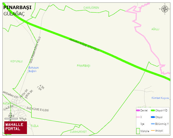 GÜLPINAR BELDESİ PINARBAŞI Mahallesi Haritası | Dağlar, Ovalar ve Akarsu Bilgileri