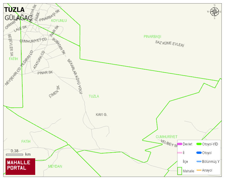 GÜLPINAR BELDESİ TUZLA Mahallesi Haritası | Detaylı Köy ve Mahalle Görünümü