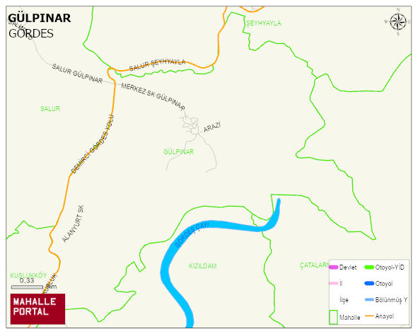 GÜLPINAR Mahallesi Haritası | Dağlar, Ovalar ve Akarsu Bilgileri