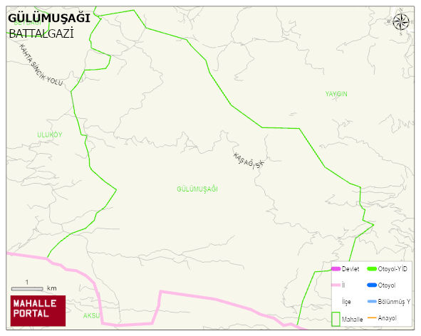 GÜLÜMUŞAĞI Mahallesi Haritası | Mahalle ve Köy Sınırı