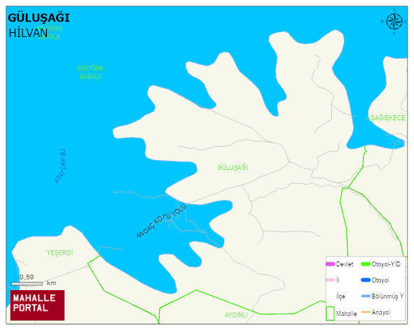GÜLUŞAĞI Mahallesi Haritası | Yükselti ve Doğa Özellikleri