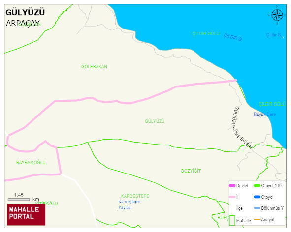 GÜLYÜZÜ Köyü Haritası | Coğrafi Yapı ve Detaylı Haritası