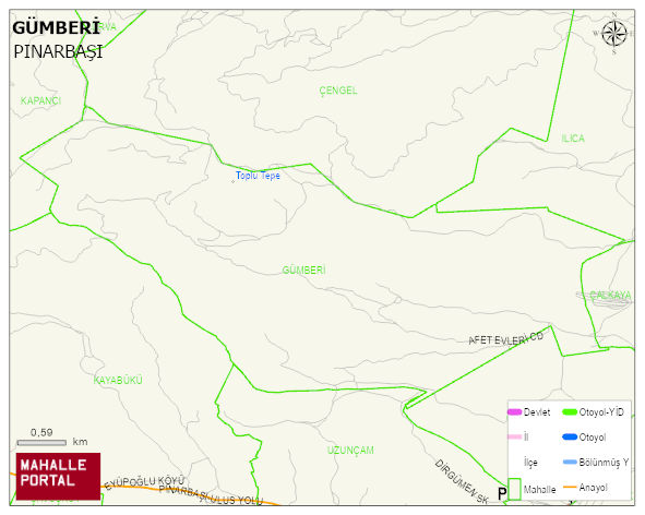 GÜMBERİ Köyü Haritası | Yükselti ve Doğa Özellikleri