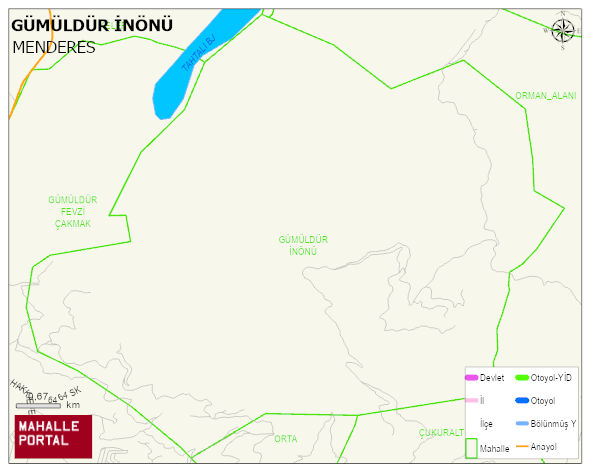GÜMÜLDÜR İNÖNÜ Mahallesi Haritası | Yükselti ve Doğa Özellikleri