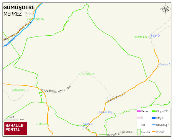 GÜMÜŞDERE Köyü Haritası | Sayısal Bölge Görünümü