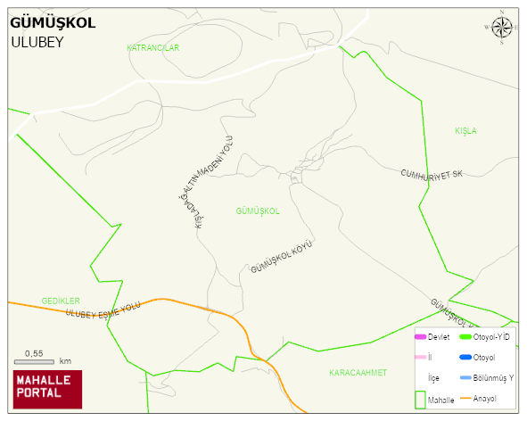 GÜMÜŞKOL Köyü Haritası | Dağlar, Ovalar ve Akarsu Bilgileri
