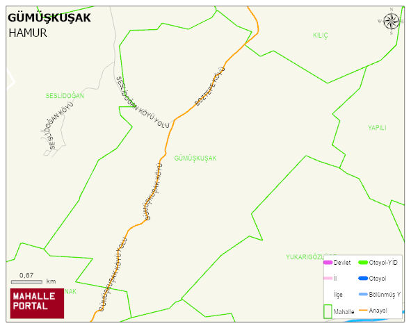 GÜMÜŞKUŞAK Köyü Haritası | Mahalle ve Köy Sınırı