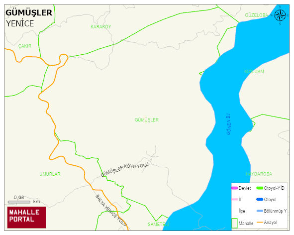 GÜMÜŞLER Köyü Haritası | Detaylı Köy ve Mahalle Görünümü