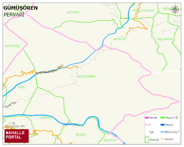 GÜMÜŞÖREN Köyü Haritası | İnteraktif Köy ve Mahalle Sınırları