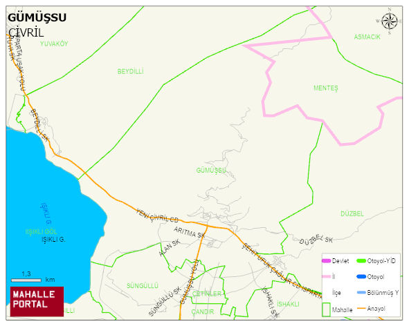 GÜMÜŞSU Mahallesi Haritası | İnteraktif Köy ve Mahalle Sınırları
