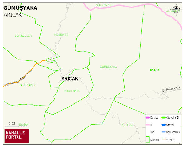 GÜMÜŞYAKA Mahallesi Haritası | Dağlar, Ovalar ve Akarsu Bilgileri