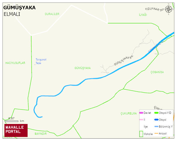 GÜMÜŞYAKA Mahallesi Haritası | Coğrafi Yapı ve Detaylı Haritası