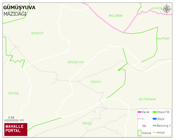 GÜMÜŞYUVA Mahallesi Haritası | Coğrafi Yapı ve Detaylı Haritası